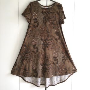LuLaRoe Carly dress - floral brown/olive